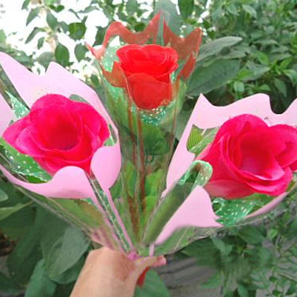 LED Rose Simulation Luminous  Plastic Rose Valentines Party Home Deocration