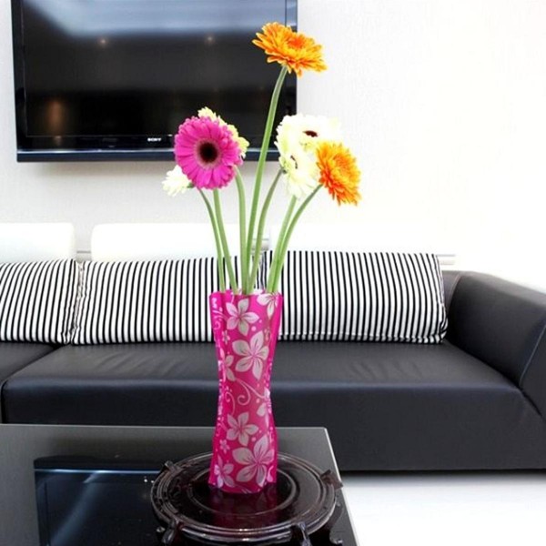 Colorful Unbreakable Flat Foldable Reusable  Home Office Shop Decor Flower Vase