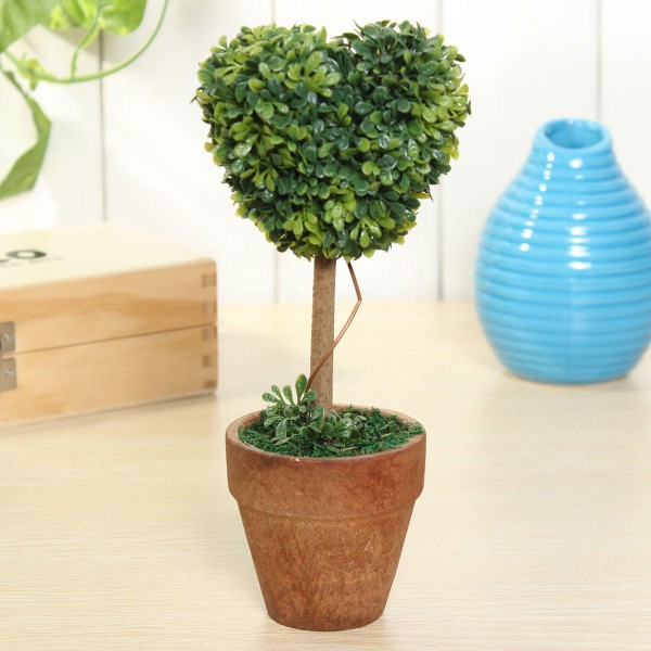 Artificial Potted Plant Plastic Garden Grass Ball Topiary Tree Pot Home Desk Decor