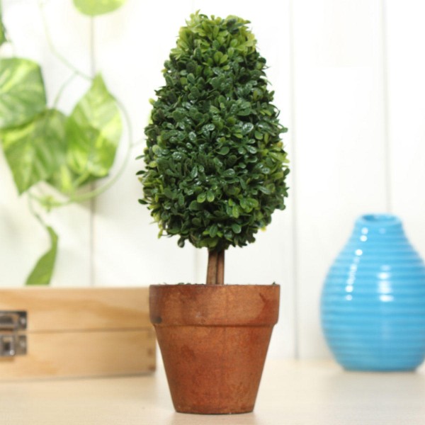 Artificial Potted Plant Plastic Garden Grass Ball Topiary Tree Pot Home Desk Decor