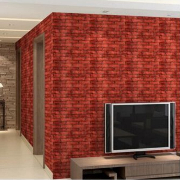 3D Roll Natural Embossed Creative Brick Wall Wallpaper Home Decor TV Background Sticker