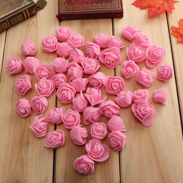 50pcs 2.5cm Artificial Roses PE Foam Rose Flower Wedding Party Home Decoration Valentine's day Fake Flowers