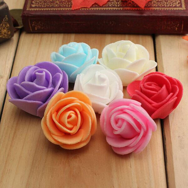 50pcs 2.5cm Artificial Roses PE Foam Rose Flower Wedding Party Home Decoration Valentine's day Fake Flowers