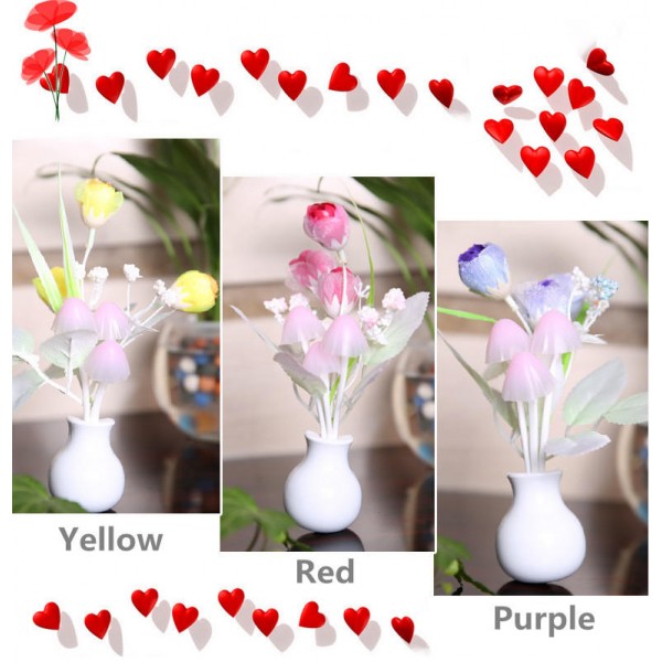 Tulip LED Dimming Night Light 7 Colors Changing Artificial Tulip Light Control Home Wall Decor