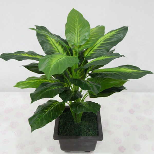 50cm Lifelike Leaves Evergreen Artificial Plant Simulation Flowers Bush Potted Flower Home Decor