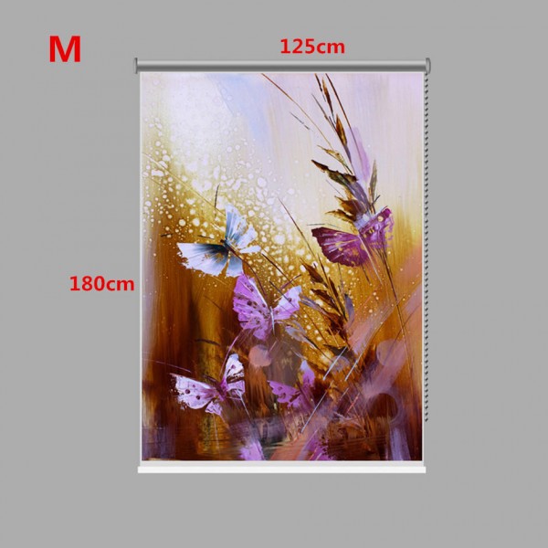 Butterfly Roller Shutters Painting PAG Roller Blind Background Wall Decor Window Drawing Curtain