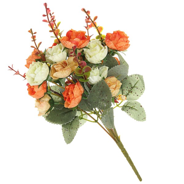 1 Bouquet 21 Heads Artificial Rose Flowers Leaf Home Party Wedding Craft Decorations