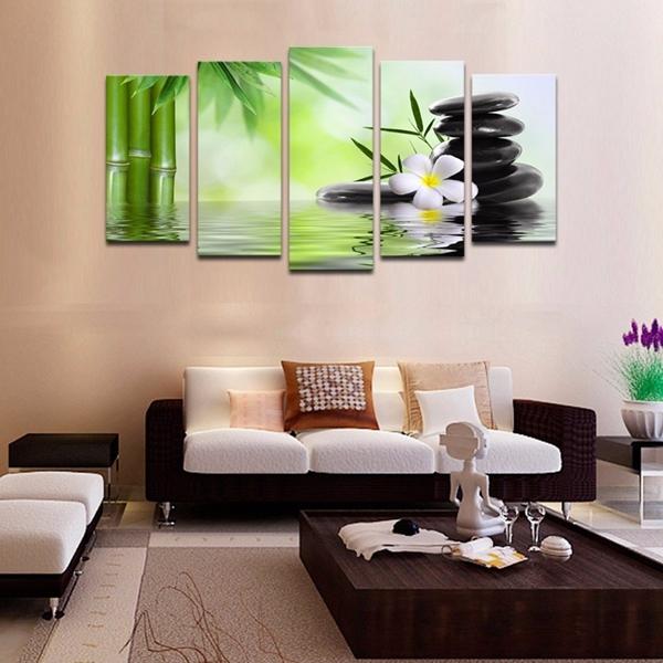 No Frame Green Huge Modern Abstract Wall Decoration Art Oil Painting Canvas Set