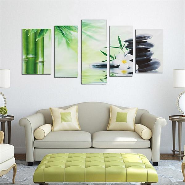 No Frame Green Huge Modern Abstract Wall Decoration Art Oil Painting Canvas Set