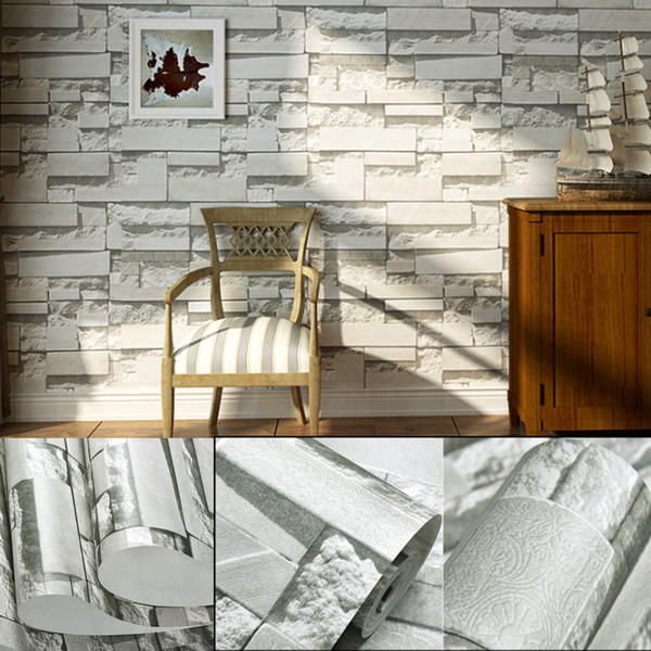 Brick Pattern 3D Textured Non-woven Wallpaper Sticker Background Home Decor Sticker