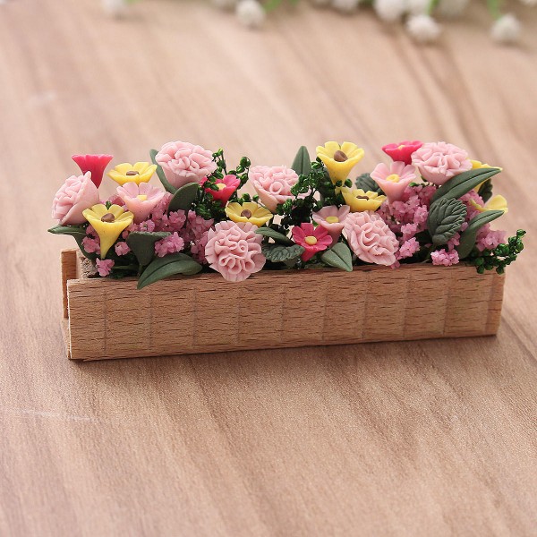 1:12 Doll House Aertificial Miniature Clay Flower Plant Pot DIY Craft Ornament Garden Decor