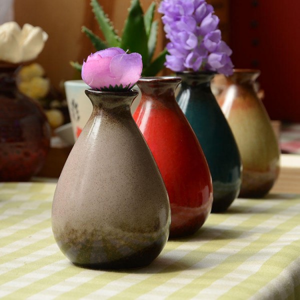 Multi-color Flower Vase Ceramics Bottle Creative Home Interior Decoration