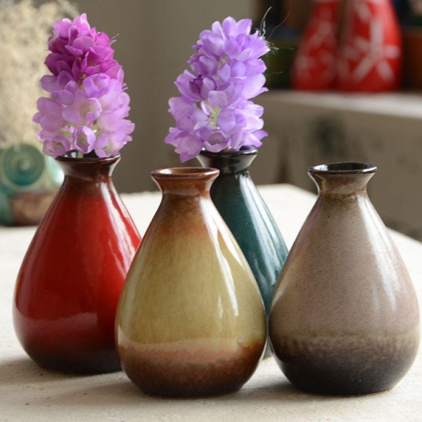 Multi-color Flower Vase Ceramics Bottle Creative Home Interior Decoration