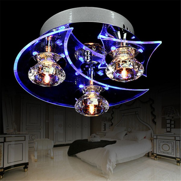 Retro Dining Room Crystal Chandelier Ceiling LED Light Pendant Moon Star Lights