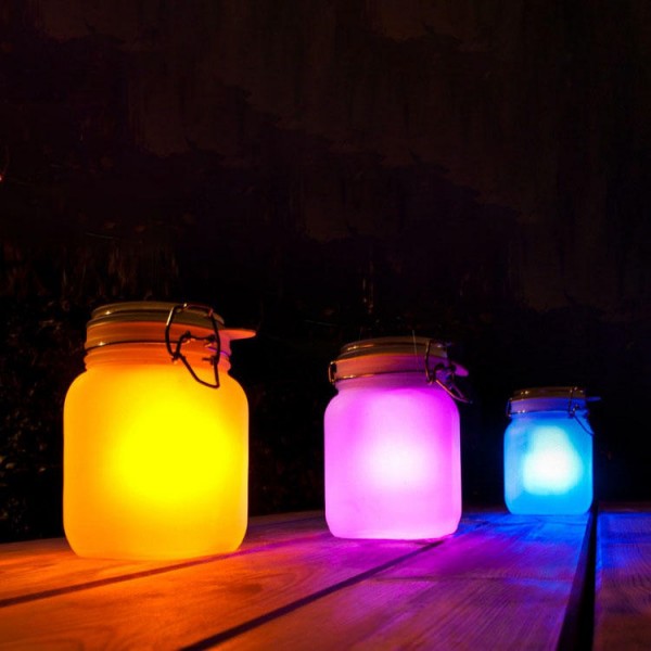 Changeable Colorful Solar Power Glass Sun Jar Wedding Favors Gifts Party Home Decor