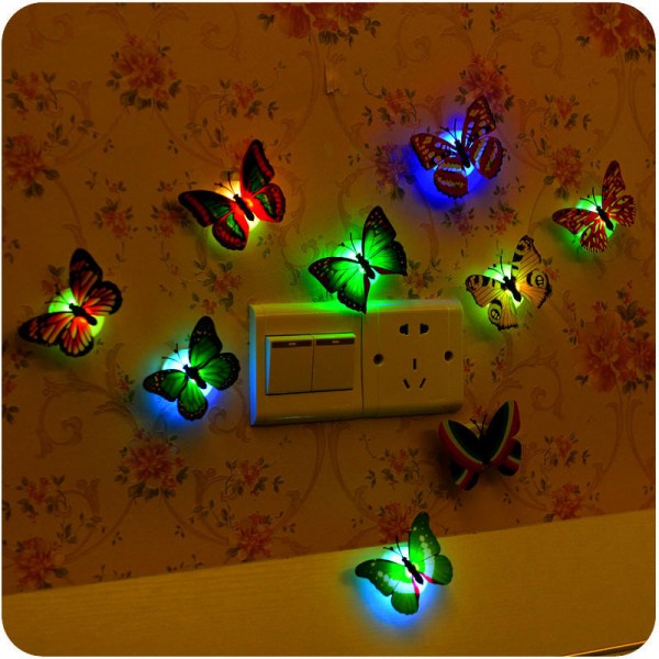 Miico Beautiful Butterfly LED Night Light Lamp With Suction Christmas Wedding Decor Sticker