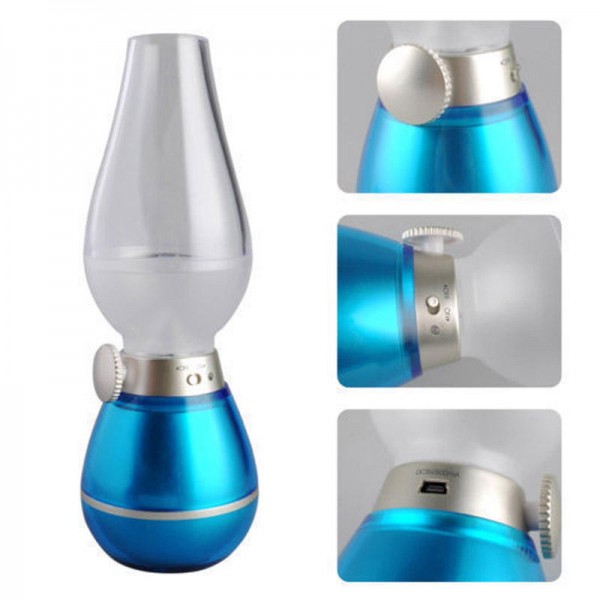 Loskii DX-212 0.4W DC5V Power Dimmable USB LED Blowing Control Night Light Vintage Kerosene Lamp