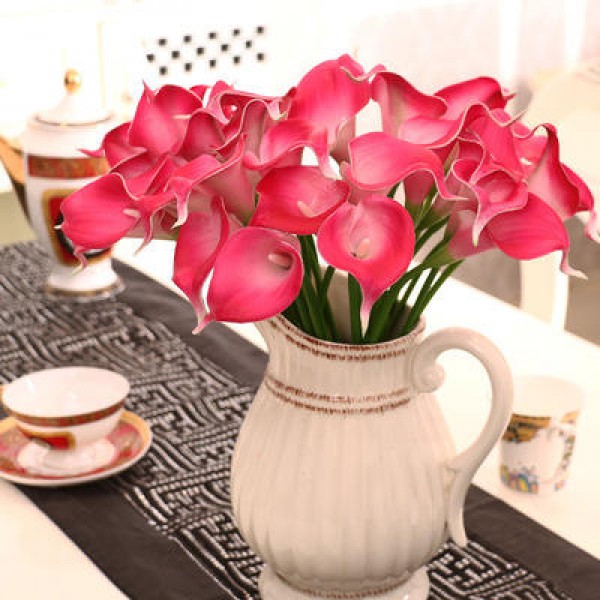 Natural Real Touch Flower Bouquet Calla Lily Wedding Decoration Fake Flower For Home Party Festival Decor 8 Colors Artificial Flowers