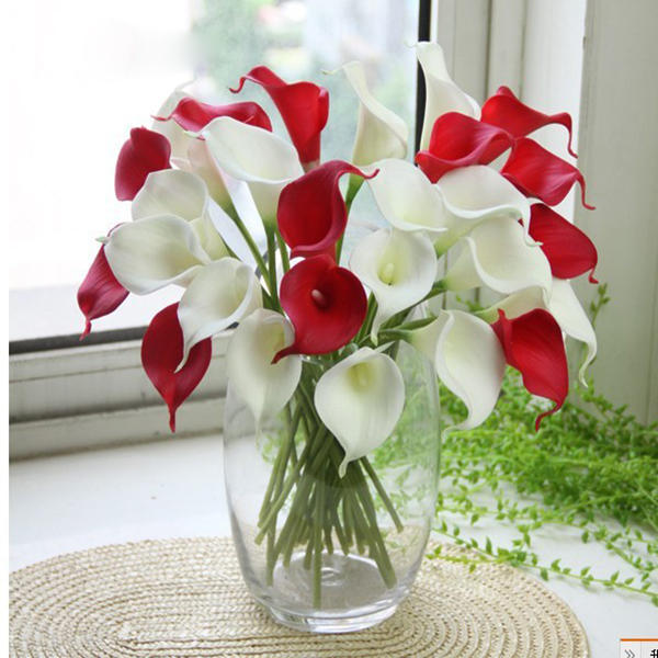 Natural Real Touch Flower Bouquet Calla Lily Wedding Decoration Fake Flower For Home Party Festival Decor 8 Colors Artificial Flowers