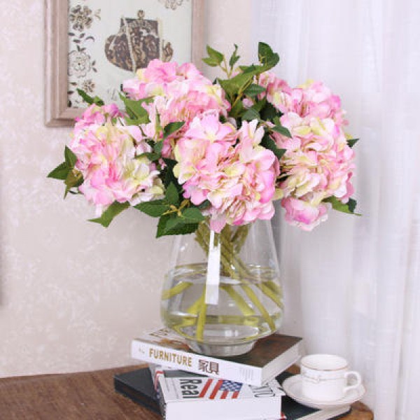 Artificial California Hydrangea Silk Flower for Wedding Party Festival Decorations Leading Way Silk Cloth Flowers High-grade Hydrangea Flower Silk Flower Household Adornment Bedroom Table Flowers