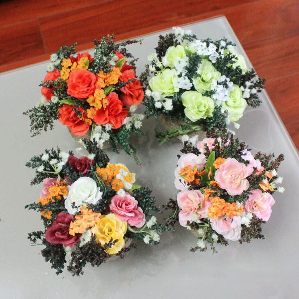 Hemp Roses Simulation Flower Plant Potted Suit Wedding Dress Decoration