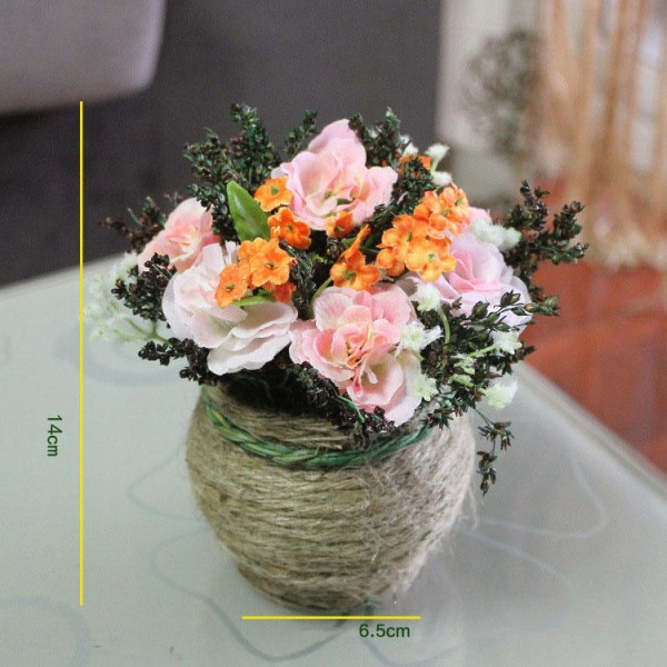 Hemp Roses Simulation Flower Plant Potted Suit Wedding Dress Decoration