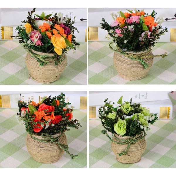 Hemp Roses Simulation Flower Plant Potted Suit Wedding Dress Decoration