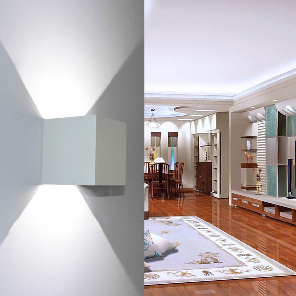 Loskii DX-CT1 AC 220V Waterproof 7W Aluminum Cube COB LED Wall Lamp Light Modern Home Lighting Indoor Outdoor Decoration Light