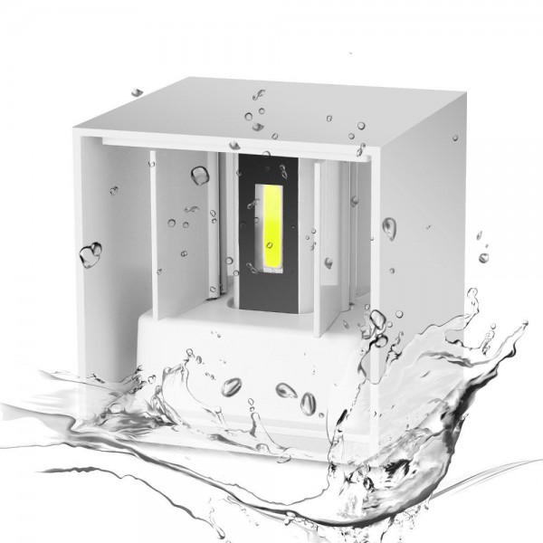 Loskii DX-CT1 AC 220V Waterproof 7W Aluminum Cube COB LED Wall Lamp Light Modern Home Lighting Indoor Outdoor Decoration Light