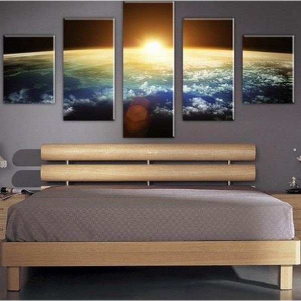 5  Cascade Sunset Space  Canvas Wall Painting Picture Home Decoration Without Frame Including Instal