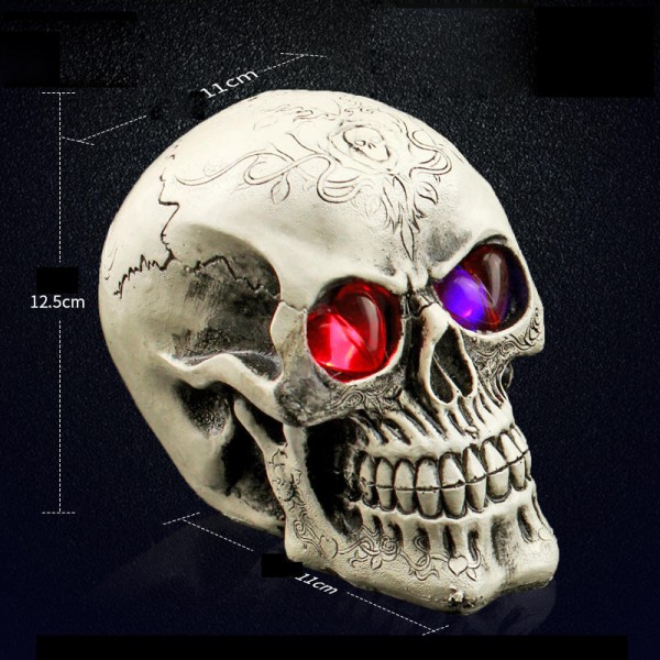 Halloween Human Prop Resin Skull LED Night Lights Decorative Novelty Pranksters Halloween Supplies