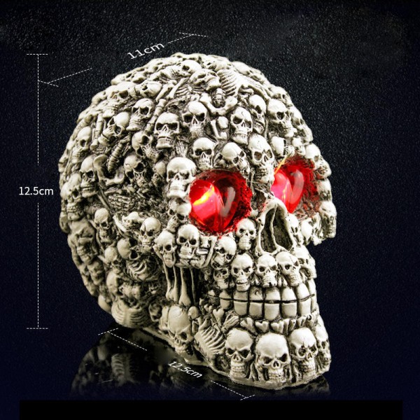 Halloween Human Prop Resin Skull LED Night Lights Decorative Novelty Pranksters Halloween Supplies