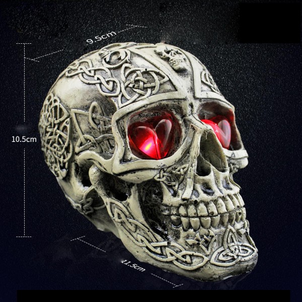 Halloween Human Prop Resin Skull LED Night Lights Decorative Novelty Pranksters Halloween Supplies