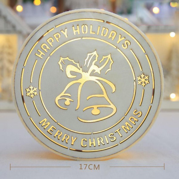 Christmas 2017 LED Night Light Wooden Round Lamp Wall Lights Hanging Tabletop Christmas Gifts