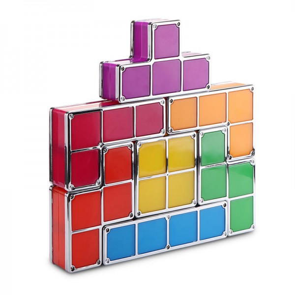 DIY Tetris Puzzle Novelty LED Night Light Stackable LED Desk Table Lamp Constructible Block Kids Toy's Light Christmas Gift