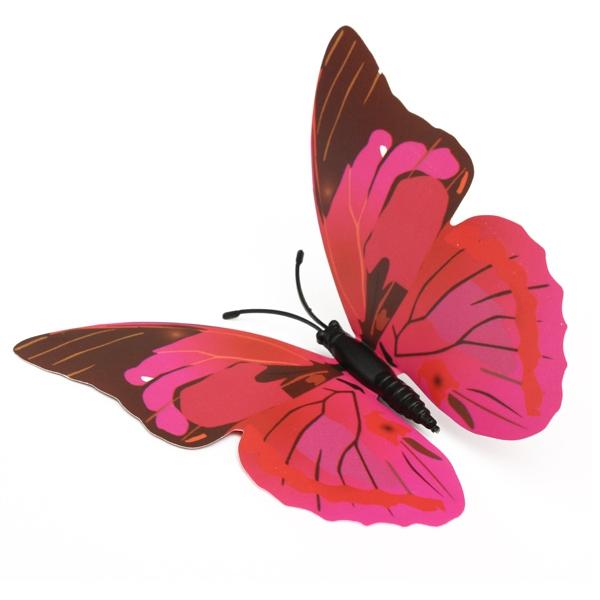 12 Pcs PVC Butterfly Double-Deck 3D Wall Stickers Home Decor Adhesive Wall Decoration