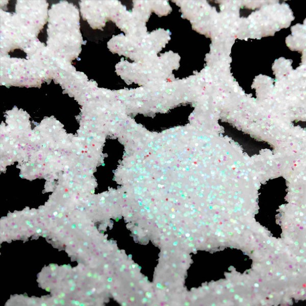 12PCS Christmas Snowflake Piece Plastic Pendant