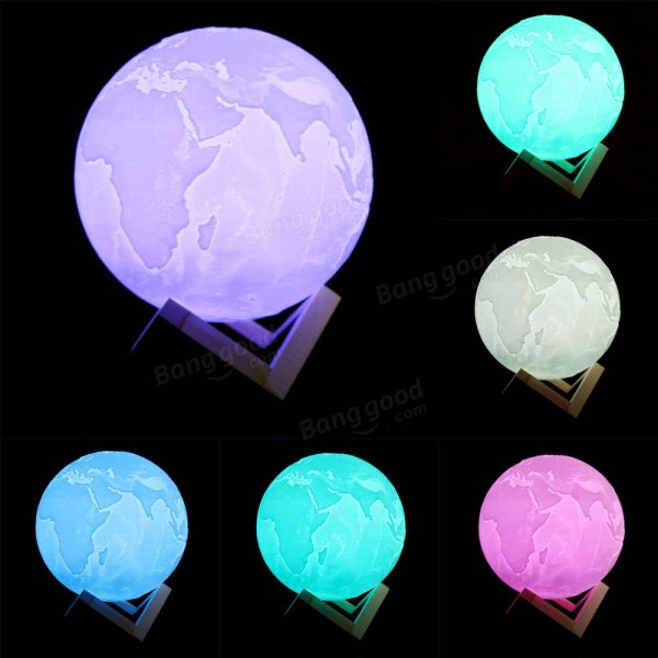 3D USB Flapping Luminous Earth Night Light Table Desk 8CM Earth Lamp Gift Atmostphere Light