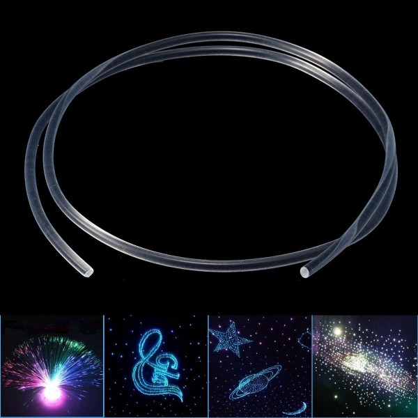 1M Side Glow Optic Fiber Car Light Opitcal Cable Ceiling Lighting Decor 1.5-5mm