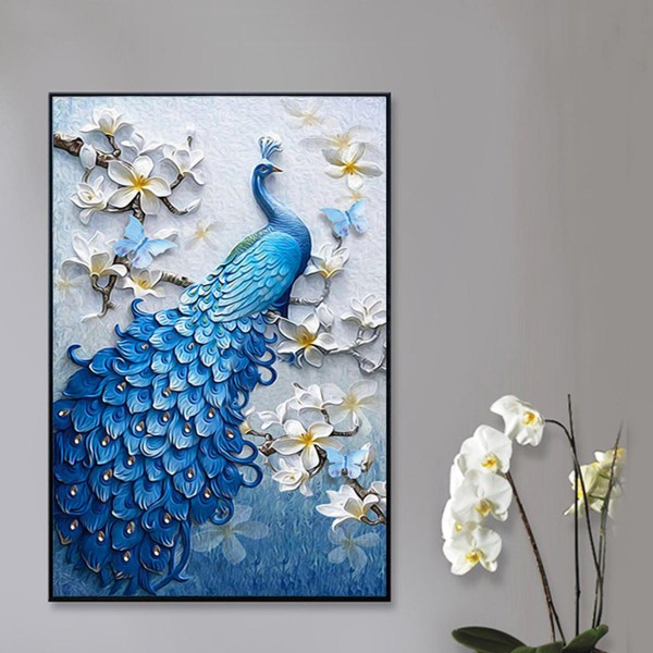 5D Peacock Diamond Paintings Embroidery Cross Stitch Home Craft Decor 23.6&quot;x15.7&quot;