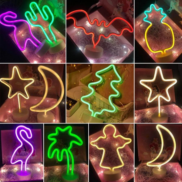 LED Neon Sign Lamp Background Night Light Xmas Wedding Room Romantic Decor Gifts