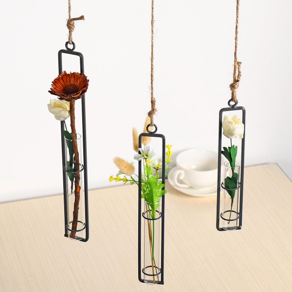 Hanging Tube Glass Flower Vase Planter Terrarium Container Hydroponic Pot Plant Vase Home Decoration